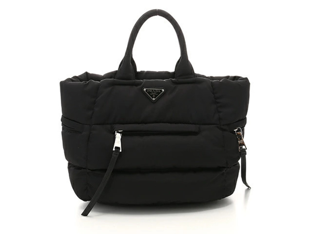 Prada Black tessuto messenger bag dual front buckle